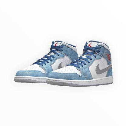 Air Jordan 1 Mid - French Blue Fire Red